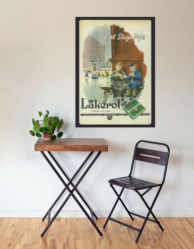 I al Slags Vejr - Läkerol af Des Asmussen - Vintage og retro plakat
