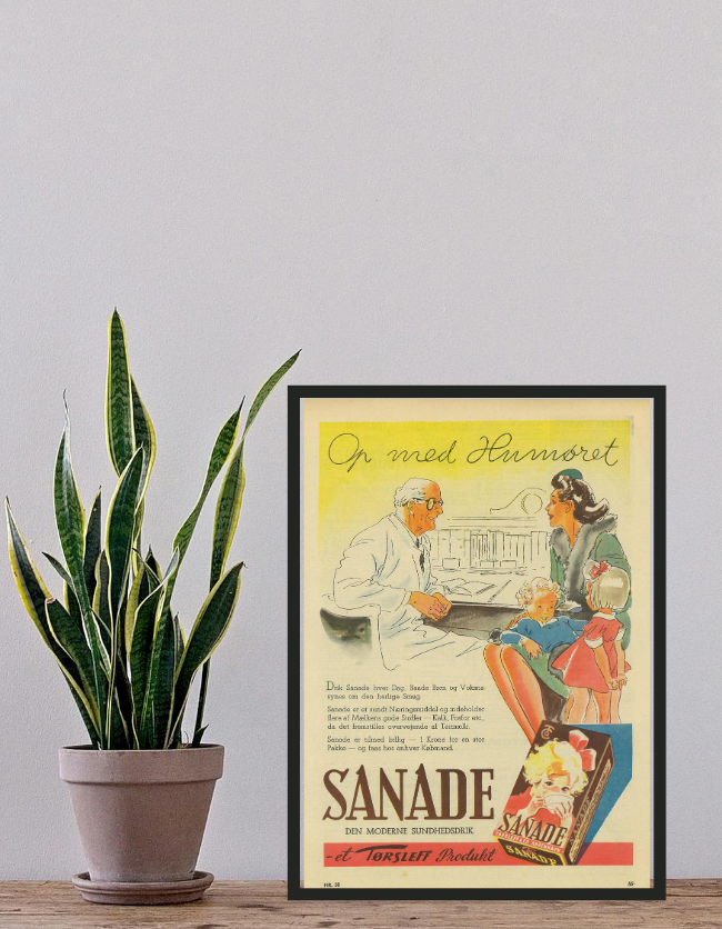Sanade - en moderne sundhedsdrik - Original reklame plakat