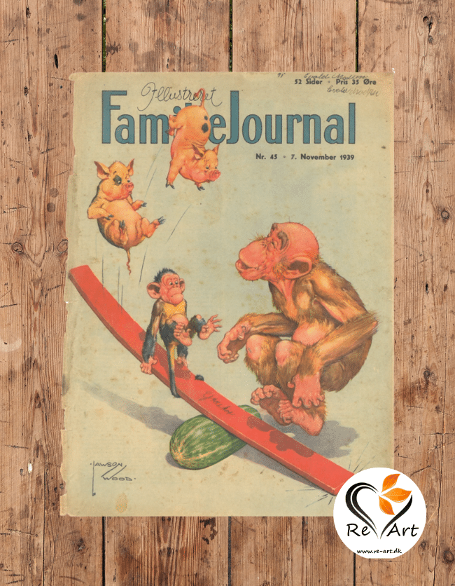 Humoristisk retrokunst tegnet af Lawson Wood i 1939. Køb originaler på www.re-art.dk