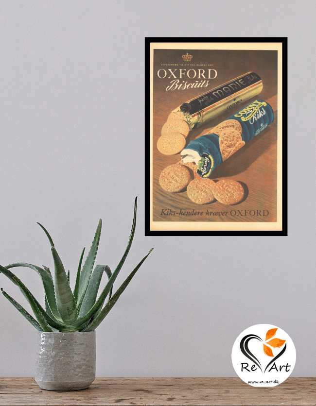 Sjælden reklameplakat for oxford kiks fra 50'erne. Kan købes hos Re-Art.dk