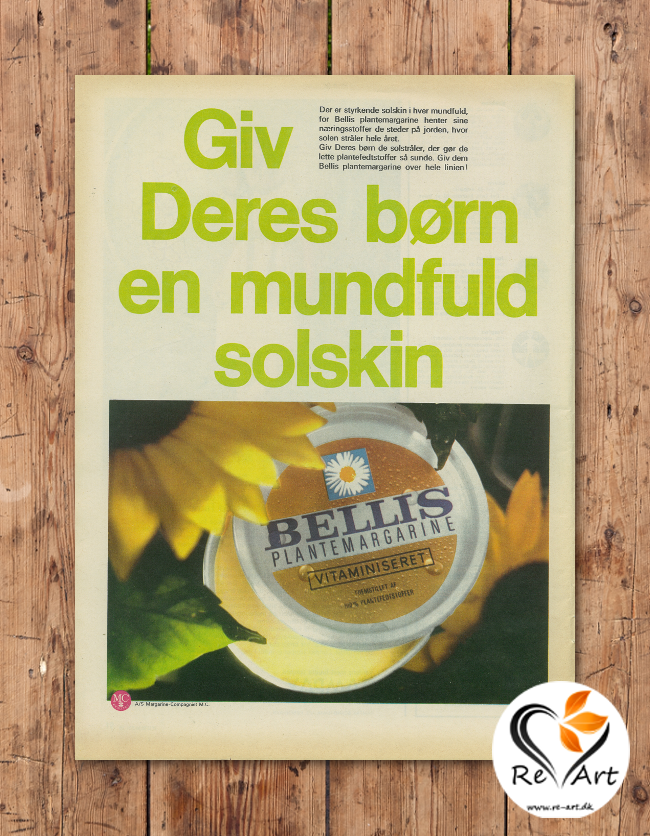 Giv deres børn en mundfuld solskin (Bellis Plantemargarine) - re-art