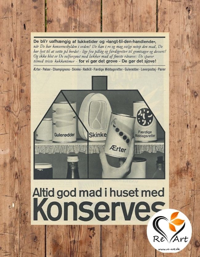 Altid god mad i huset med konserves | Original Reklame Plakat