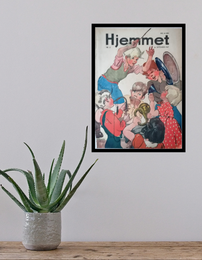Køb Axel Mathiesen kunst plakat fra ugebladet Hjemmet i 1947  |  Plakat kunst | Retro Kunst | Re-ART.DK