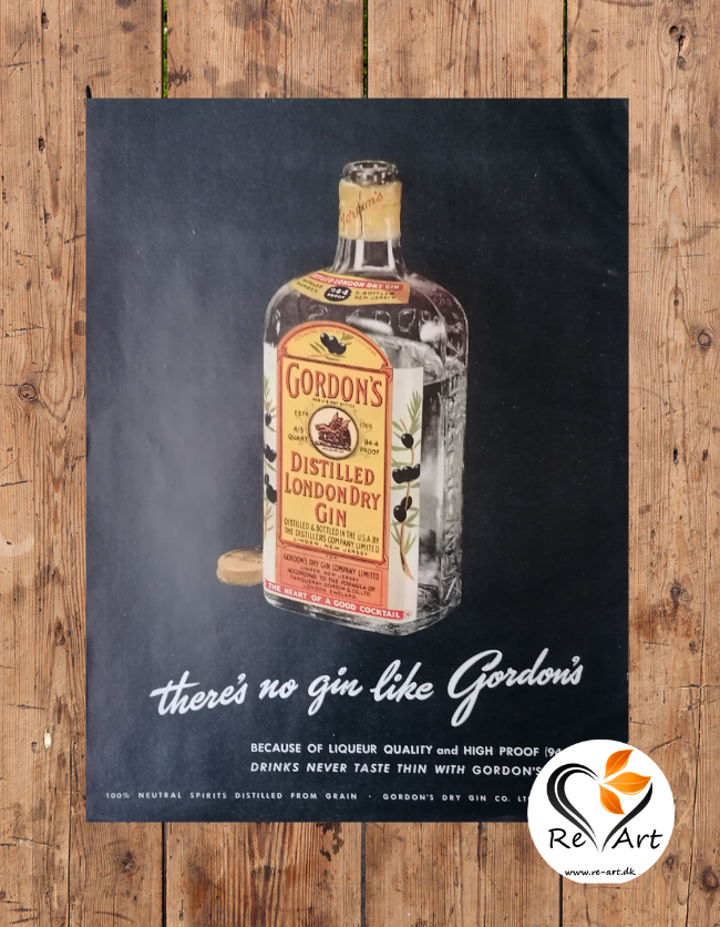 ved godt Bugsering mode Original forside | Gordon's Gin Reklame | RETRO PLAKATER | RE-ART.DK