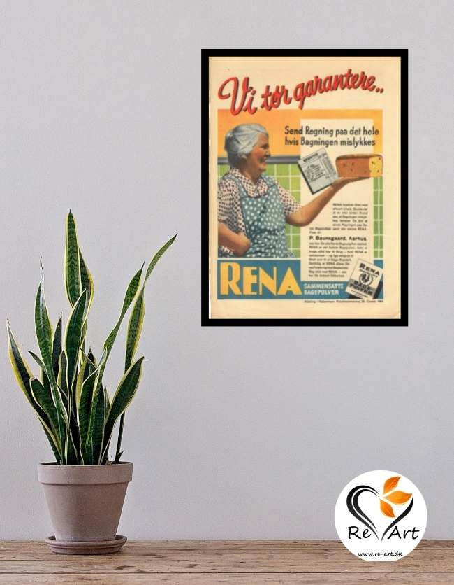 Rena bagepulver - Original reklame plakat