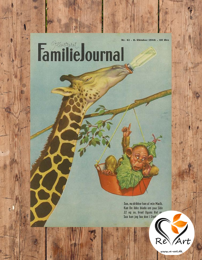 8. oktober 1946 - Giraffen af Lawson Wood - Original forside fra Familie Journalen