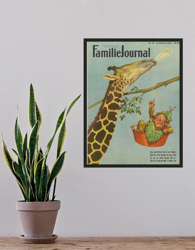 8. oktober 1946 - Giraffen af Lawson Wood - Original forside fra Familie Journalen