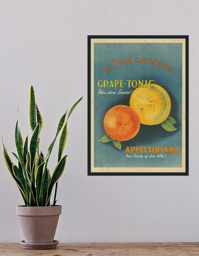 De 2 fra Carlsberg - original reklame plakat fra 50'erne