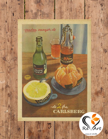 Carlsberg Grape og Appelsin vand - original reklame plakat fra 30'erne