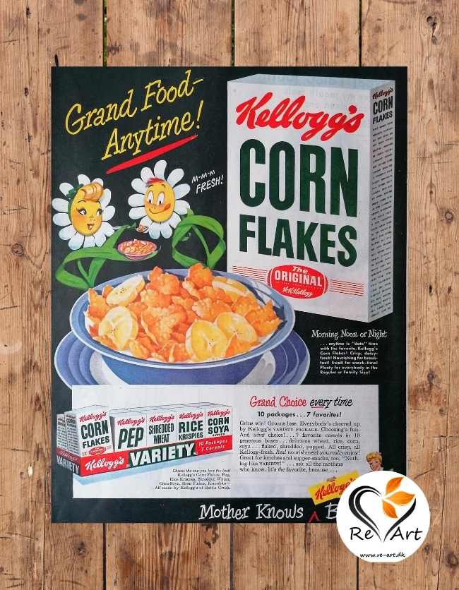 Kelloggs Corn Flakes - original reklame plakat