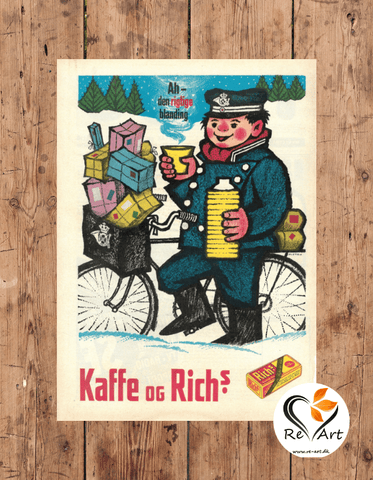 Original reklame med Kaffe fra Richs. Reklamen sælges hos Re-Art.dk
